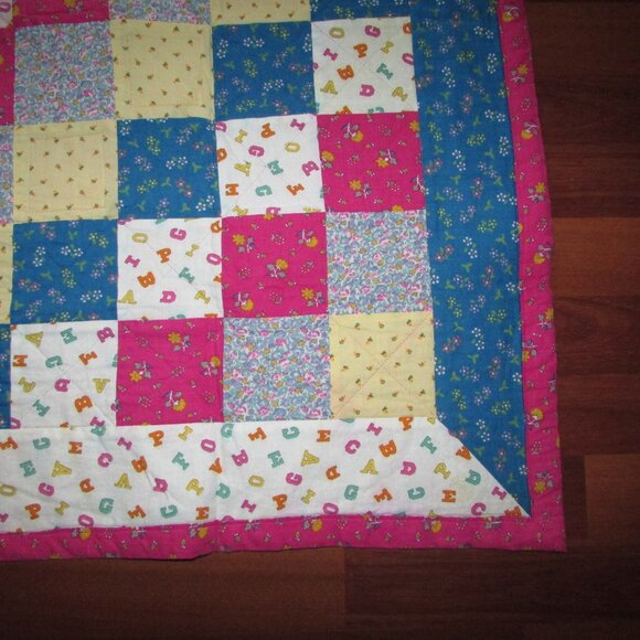 Handmade Patchwork Baby Play Quilt – Vintage Cotton - Picture 4 of 11